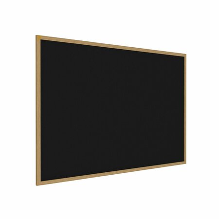 GHENT Rubber Bulletin Board 48-1/2"x144.5", Oak Frame WTR412-BK